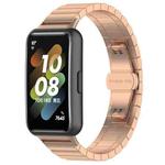 For Huawei Band 10 / 9 / 8 14mm xDfind One-bead Bamboo Solid Stainless Steel Watch Band(Rose Gold)