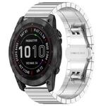 For Garmin Fenix 8/7X/6X/5X 26mm 22mm xDfind One-bead Bamboo Solid Stainless Steel Watch Band(Silver)