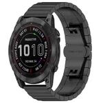 For Garmin Fenix 8/7X/6X/5X 26mm 22mm xDfind One-bead Bamboo Solid Stainless Steel Watch Band(Black)