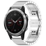For Garmin Fenix 8/7/6/5 22mm 20mm xDfind One-bead Bamboo Solid Stainless Steel Watch Band(Silver)