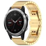 For Garmin Fenix 8/7/6/5 22mm 20mm xDfind One-bead Bamboo Solid Stainless Steel Watch Band(Gold)