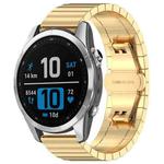 For Garmin Fenix 8/7S/6S/5S 20mm 18mm xDfind One-bead Bamboo Solid Stainless Steel Watch Band(Gold)