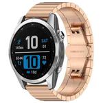 For Garmin Fenix 8/7S/6S/5S 20mm 18mm xDfind One-bead Bamboo Solid Stainless Steel Watch Band(Rose Gold)