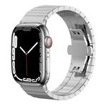 For Apple Watch 42 / 44 / 45 / 46 / 49mm 22mm xDfind One-bead Bamboo Solid Stainless Steel Watch Band(Silver)