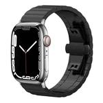 For Apple Watch 42 / 44 / 45 / 46 / 49mm 22mm xDfind One-bead Bamboo Solid Stainless Steel Watch Band(Black)