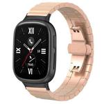 For Honor Watch 4 TMA-L19 20mm xDfind One-bead Bamboo Solid Stainless Steel Watch Band(Rose Gold)