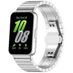 For Samsung Galaxy Fit3 SM-R390 18mm xDfind One-bead Bamboo Solid Stainless Steel Watch Band(Silver)