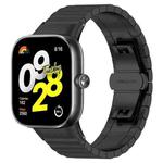 For Xiaomi Smart Band 9 Pro/Redmi Watch 5/4 20mm xDfind One-bead Bamboo Solid Stainless Steel Watch Band(Black)