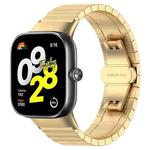For Xiaomi Smart Band 9 Pro/Redmi Watch 5/4 20mm xDfind One-bead Bamboo Solid Stainless Steel Watch Band(Gold)