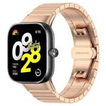 For Xiaomi Smart Band 9 Pro/Redmi Watch 5/4 20mm xDfind One-bead Bamboo Solid Stainless Steel Watch Band(Rose Gold)