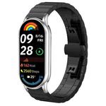 For Xiaomi Smart Band 10 / 9 / 8 NFC 14mm xDfind One-bead Bamboo Solid Stainless Steel Watch Band(Black)