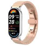 For Xiaomi Smart Band 10 / 9 / 8 NFC 14mm xDfind One-bead Bamboo Solid Stainless Steel Watch Band(Rose Gold)