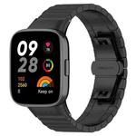 For Redmi Watch 3 20mm xDfind One-bead Bamboo Solid Stainless Steel Watch Band(Black)