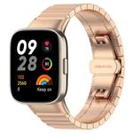 For Redmi Watch 3 20mm xDfind One-bead Bamboo Solid Stainless Steel Watch Band(Rose Gold)