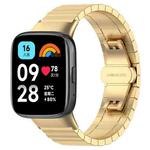 For Redmi Watch 3 Active / Lite 20mm xDfind One-bead Bamboo Solid Stainless Steel Watch Band(Gold)