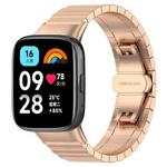 For Redmi Watch 3 Active / Lite 20mm xDfind One-bead Bamboo Solid Stainless Steel Watch Band(Rose Gold)