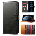 For iPhone 12 Pro Max GUSSIM Business Style Horizontal Flip Leather Case with Holder & Card Slots & Wallet(Black)