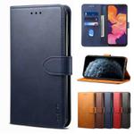 For Samsung Galaxy A21s GUSSIM Business Style Horizontal Flip Leather Case with Holder & Card Slots & Wallet(Blue)