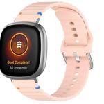 For Fitbit Versa 3 / 4 / Sense 2 Wavy Grain Stitched Silicone Watch Band(Pink)
