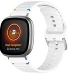 For Fitbit Versa 3 / 4 / Sense 2 Wavy Grain Stitched Silicone Watch Band(White)