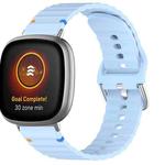 For Fitbit Versa 3 / 4 / Sense 2 Wavy Grain Stitched Silicone Watch Band(Light Blue)