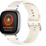 For Fitbit Versa 3 / 4 / Sense 2 Wavy Grain Stitched Silicone Watch Band(Starlight)