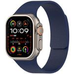For Apple Watch 38 / 40 / 41 / S10 42mm xDfind Flat Head Litchi Texture Magnetic Silicone Watch Band(Midnight Blue)