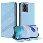 For HMD Fusion Embossed Multi-functional Wallet Retro Leather Phone Case(Light Blue)
