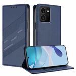For HMD Skyline Embossed Multi-functional Wallet Retro Leather Phone Case(Dark Blue)