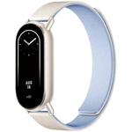 14mm xDfind Flat Head Litchi Texture Magnetic Silicone Watch Band(White Blue)