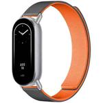 14mm xDfind Flat Head Litchi Texture Magnetic Silicone Watch Band(Grey Orange)