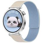 18mm xDfind Flat Head Litchi Texture Magnetic Silicone Watch Band(White Blue)