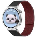 18mm xDfind Flat Head Litchi Texture Magnetic Silicone Watch Band(Black Red)