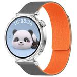 18mm xDfind Flat Head Litchi Texture Magnetic Silicone Watch Band(Grey Orange)