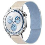 20mm xDfind Flat Head Litchi Texture Magnetic Silicone Watch Band(White Blue)