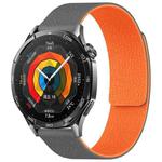 20mm xDfind Flat Head Litchi Texture Magnetic Silicone Watch Band(Grey Orange)