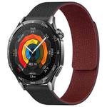 22mm xDfind Flat Head Litchi Texture Magnetic Silicone Watch Band(Black Red)