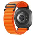 For Samsung Galaxy Watch Ultra 47mm xDfind Black Buckle Loop Nylon Watch Band(Orange)