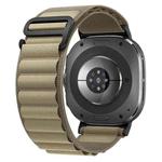 For Samsung Galaxy Watch Ultra 47mm xDfind Black Buckle Loop Nylon Watch Band(Olive Green)
