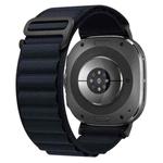 For Samsung Galaxy Watch Ultra 47mm xDfind Black Buckle Loop Nylon Watch Band(Midnight Blue)