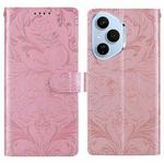 For Honor 400 Pro Global 160.8mm Embossed Floral Pattern Leather Phone Case(Pink)