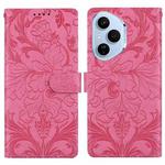 For Honor 400 Pro Global 160.8mm Embossed Floral Pattern Leather Phone Case(Rose Red)