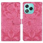 For Honor 400 Lite Global Embossed Floral Pattern Leather Phone Case(Rose Red)