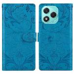 For Honor 400 Lite Global Embossed Floral Pattern Leather Phone Case(Blue)
