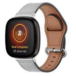 For Fitbit Versa 3 / 4 / Sense 2 Classic Buckle Genuine Leather Watch Band(Grey)