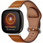 For Fitbit Versa 3 / 4 / Sense 2 Classic Buckle Genuine Leather Watch Band(Brown)