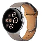 For Google Pixel Watch 3 45mm Reverse Buckle Genuine Leather Watch Band(Elephant Gray)
