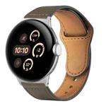 For Google Pixel Watch 3 45mm Reverse Buckle Genuine Leather Watch Band(Chocolate Color)