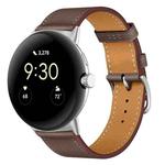 For Google Pixel Watch 3 45mm Fashionable Genuine Leather Watch Band(Taupe)
