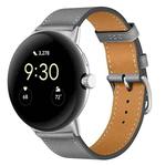 For Google Pixel Watch 3 45mm Fashionable Genuine Leather Watch Band(Grey)